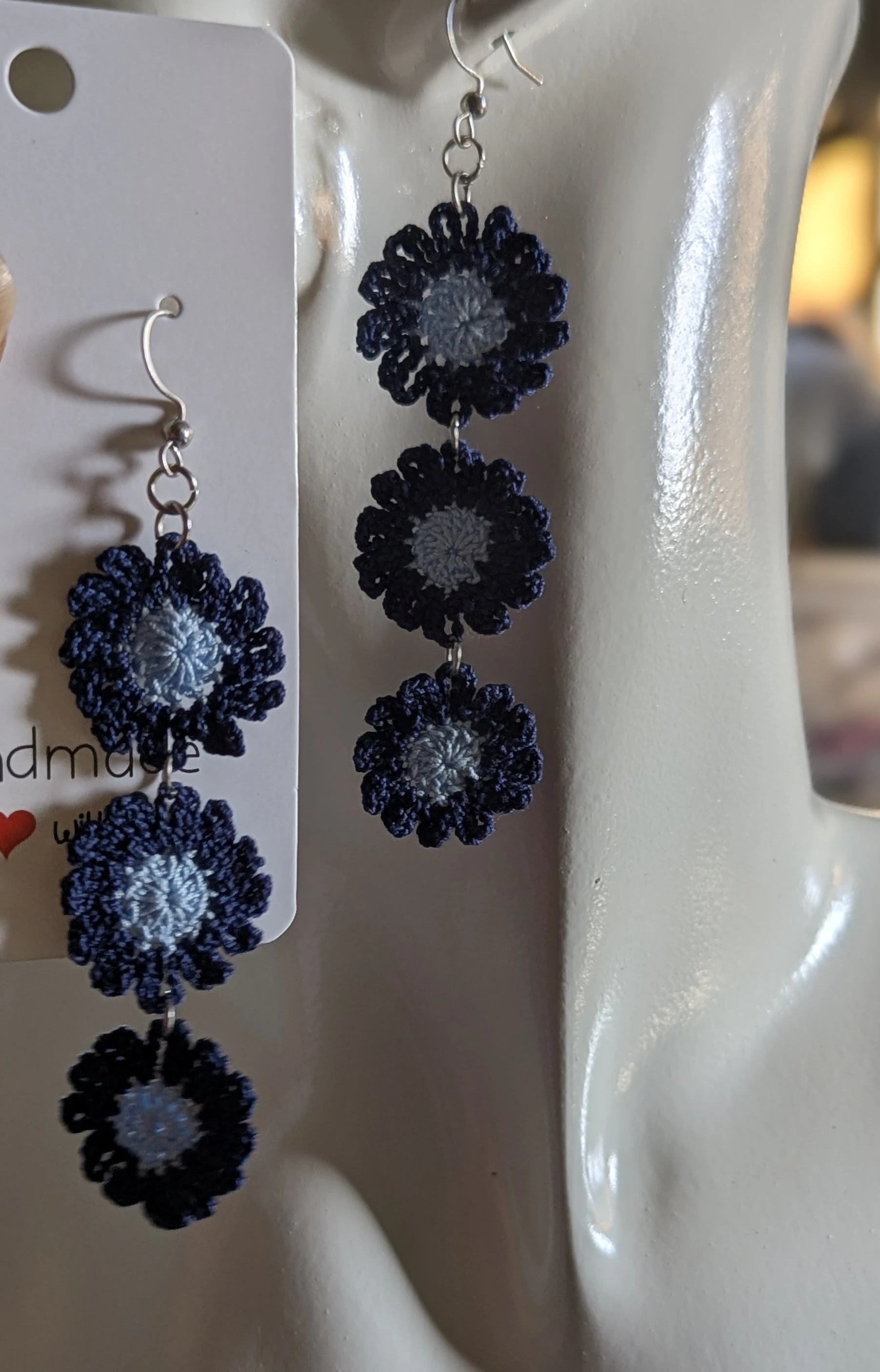 Daisy crochet earrings