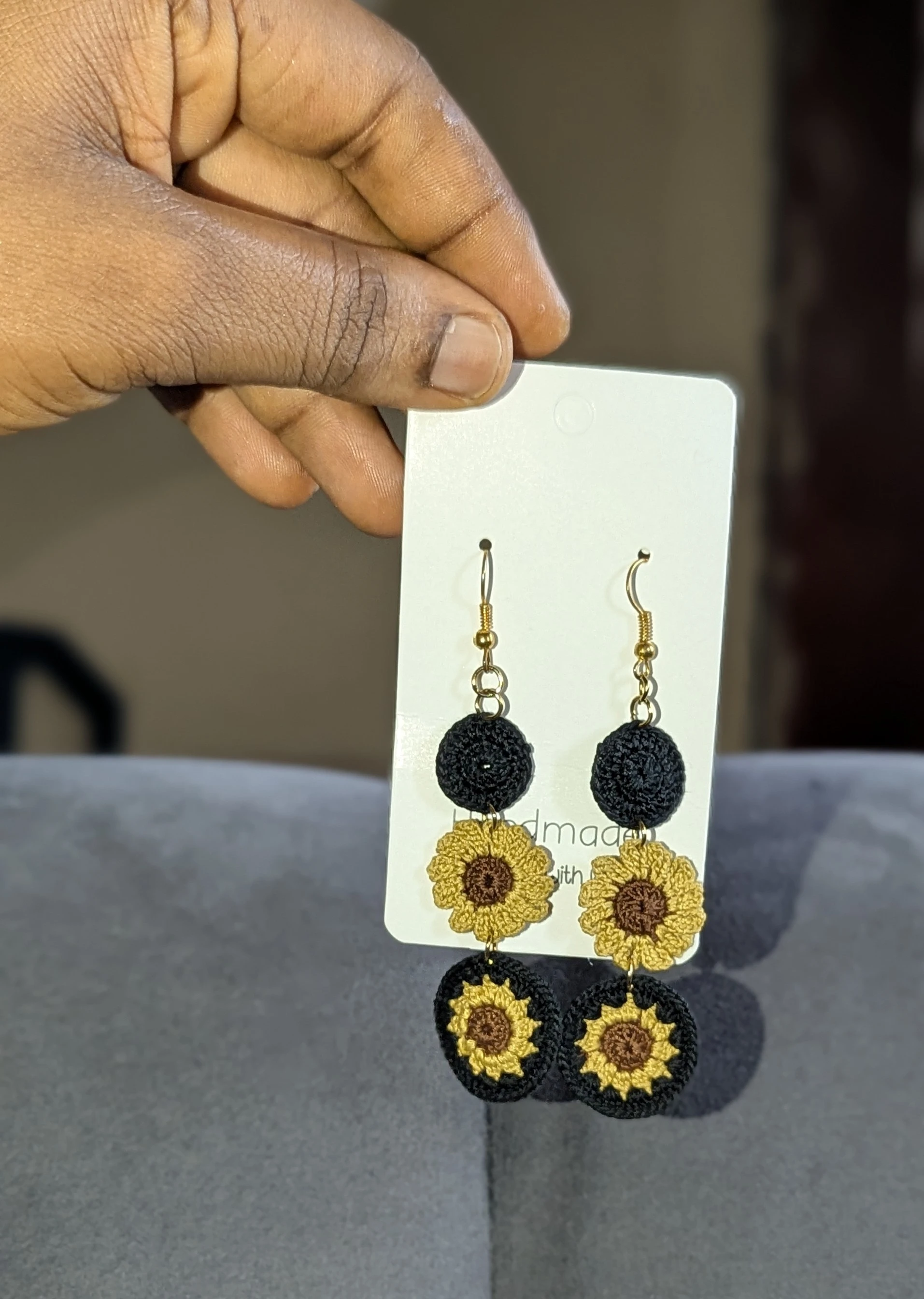 Sunflower Crochet Earrings