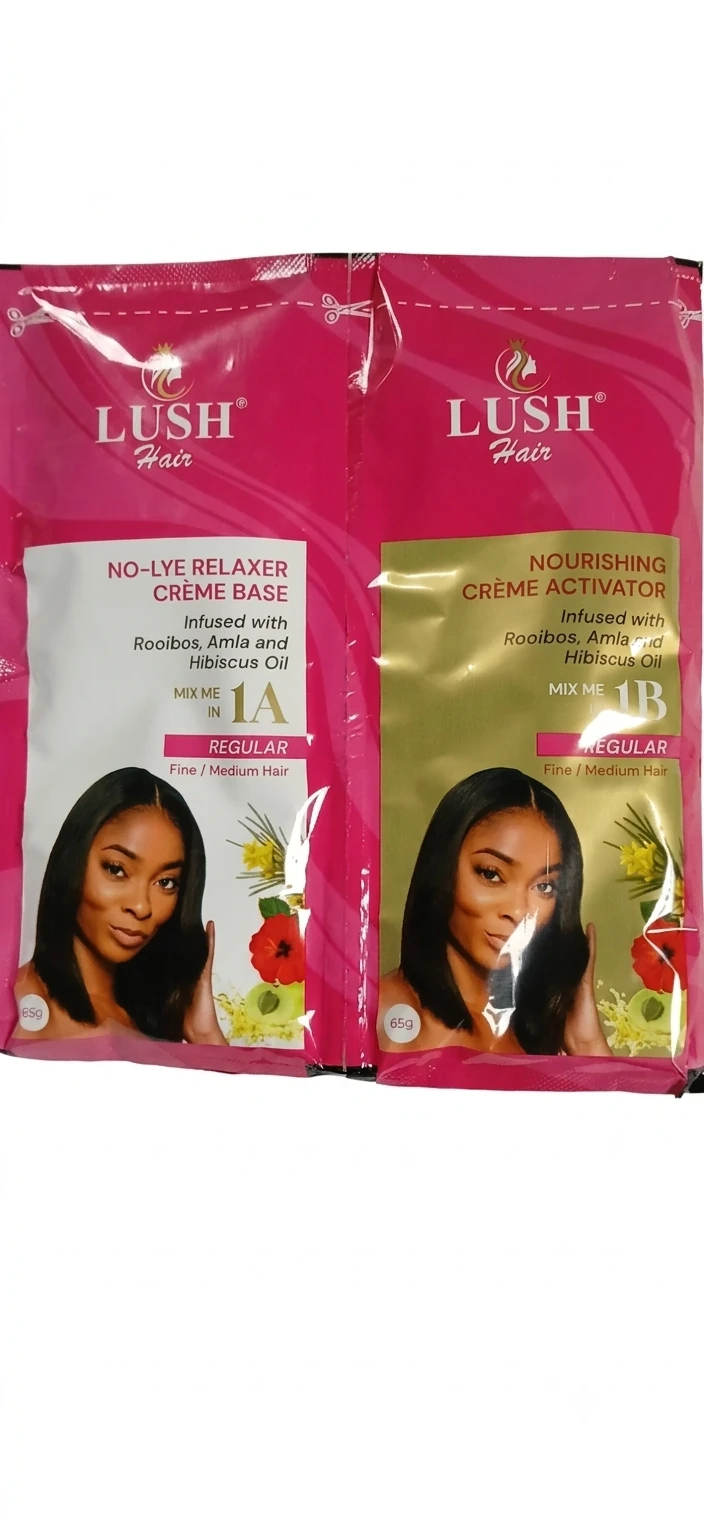Lush Hair No-Lye Relaxer Kit – Regular for Fine/Me...