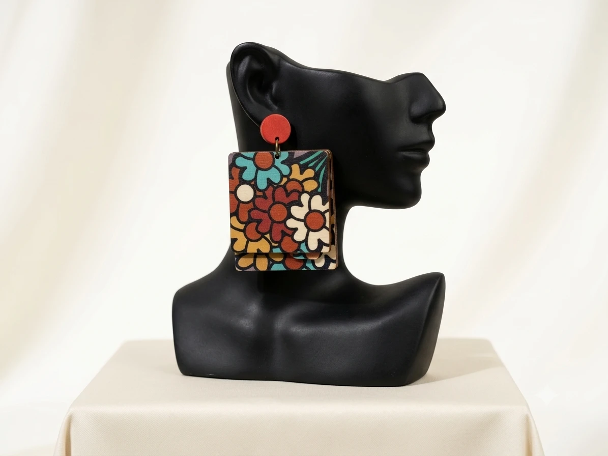 African Print Earring