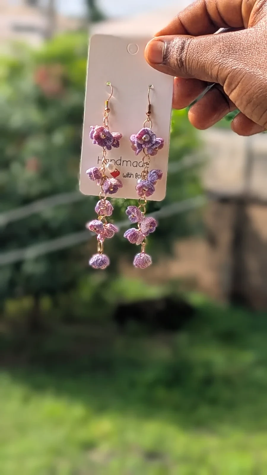 Petal Cascade Crochet Earrings