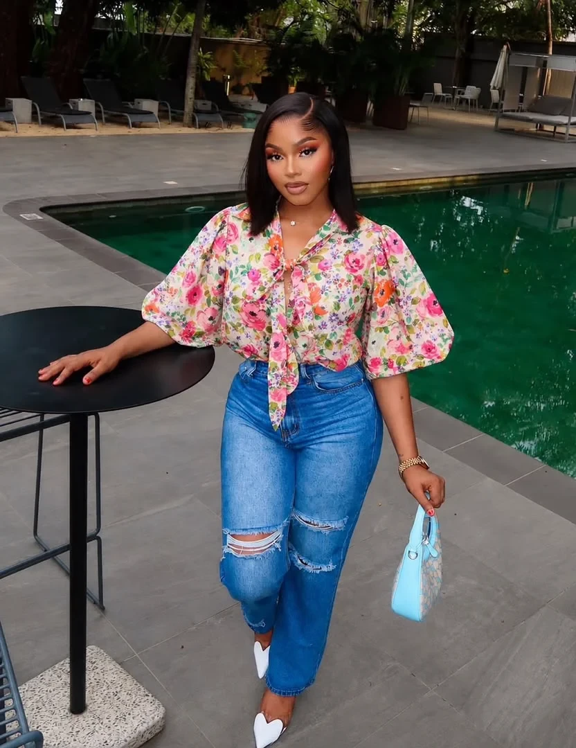 Zr Floral Puffy Blouse