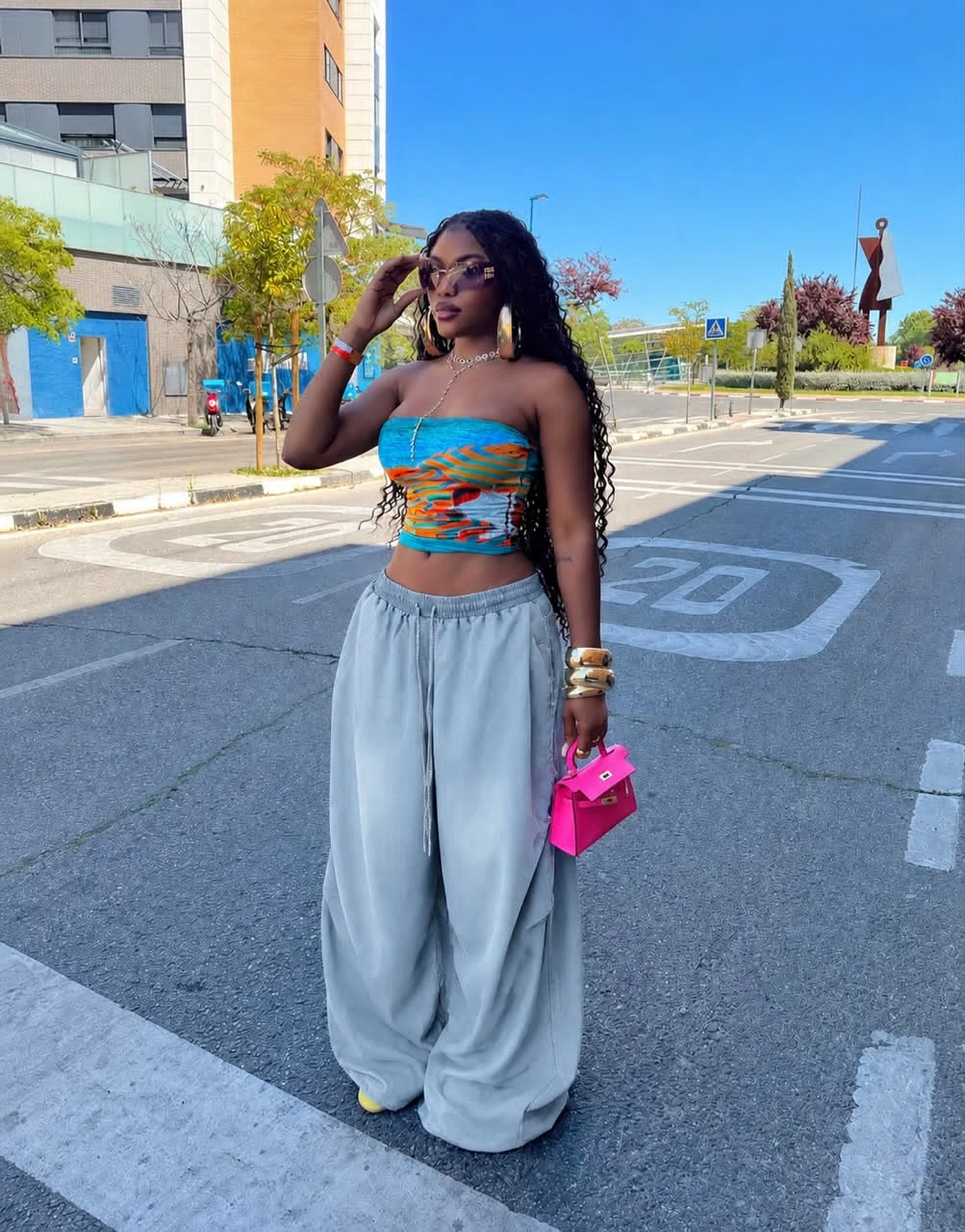 Oversized denim pant