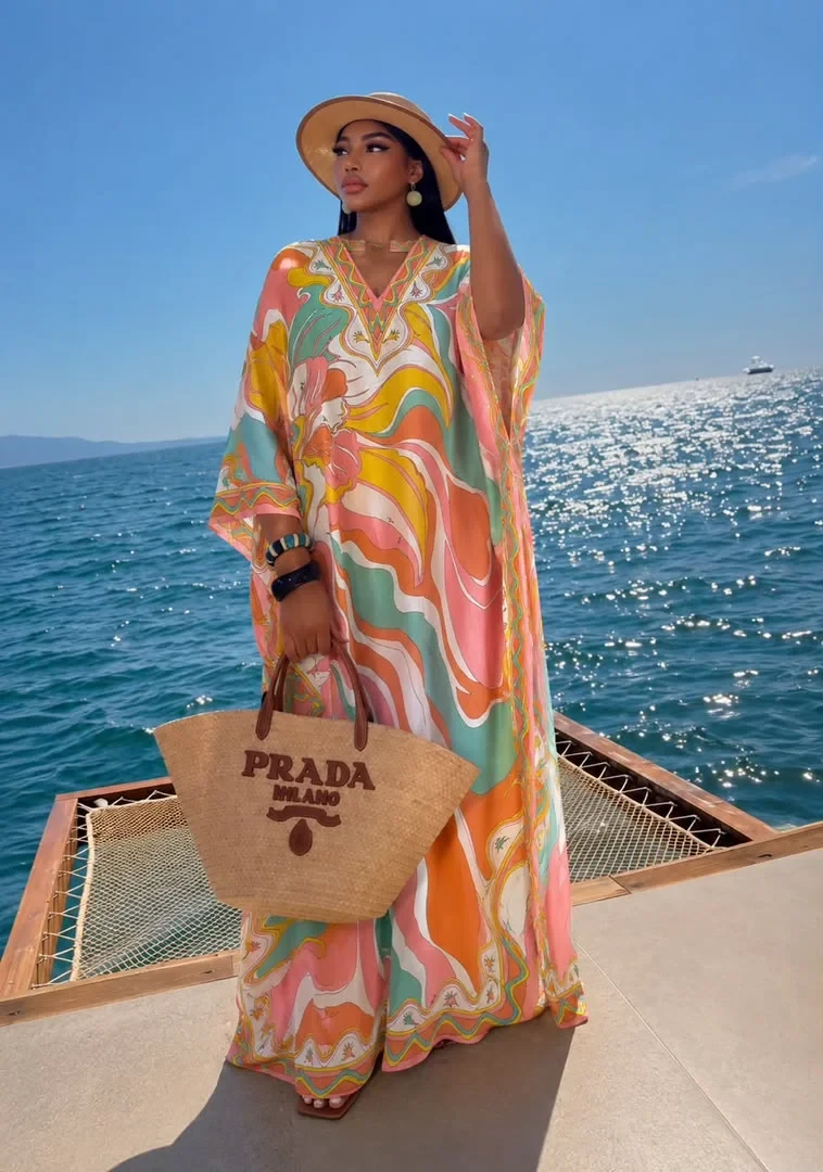 Geometric Printed Maxi Kaftan